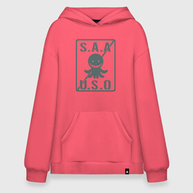 Худи SuperOversize хлопок с принтом Ansatsu Kyoushitsu S.A.A.U.S.O , 70% хлопок, 30% полиэстер, мягкий начес внутри | карман-кенгуру, эластичная резинка на манжетах и по нижней кромке, двухслойный капюшон
 | koro sensei | коро сэнсэй