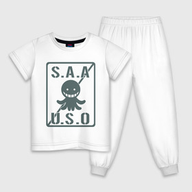 Детская пижама хлопок с принтом Ansatsu Kyoushitsu S.A.A.U.S.O , 100% хлопок |  брюки и футболка прямого кроя, без карманов, на брюках мягкая резинка на поясе и по низу штанин
 | koro sensei | коро сэнсэй