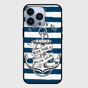 Чехол для iPhone 13 Pro с принтом в спокойном море плохие моряки ,  |  | sailor | sea | море | моряк | синий | тельняжка | якорь