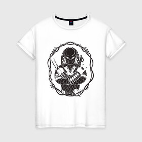 Женская футболка хлопок с принтом Predator , 100% хлопок | прямой крой, круглый вырез горловины, длина до линии бедер, слегка спущенное плечо | 