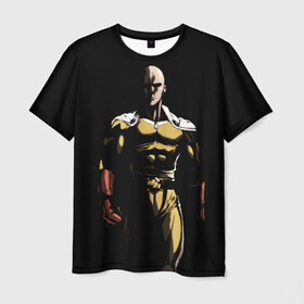 Мужская футболка 3D с принтом One-Pucnh Man , 100% полиэфир | прямой крой, круглый вырез горловины, длина до линии бедер | one punch man | ванпач | ванпачмен | генос