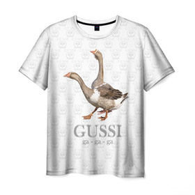 Мужская футболка 3D с принтом Гуси , 100% полиэфир | прямой крой, круглый вырез горловины, длина до линии бедер | anti | bird | geese | go | gussi | home | snake | анти | брэнд | верховный | высший | гуси | гуччи | домашняя | знак | идут | картинка | крутой | логотип | лучший | мода | молодёжная | популярная | прикол | птица | рисунок