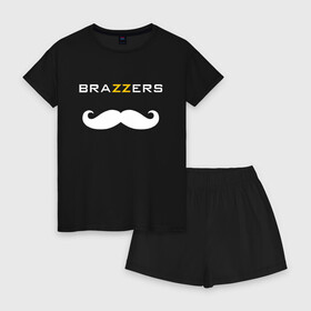 Женская пижама с шортиками хлопок с принтом BRAZZERS , 100% хлопок | футболка прямого кроя, шорты свободные с широкой мягкой резинкой | brazzers | верховный | графика | девушка | девушки | дом | изображение | картинка | красивая | круто | лучший | любовь | мода | молодёжная | рисунок | силуэт | современная | стиль | студия | творче