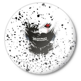 Значок с принтом Kaneki Ken (Tokyo Ghoul) #3 ,  металл | круглая форма, металлическая застежка в виде булавки | Тематика изображения на принте: anime | kaneki ken | tokyo ghoul | аниме | канеки кен | токийский гуль