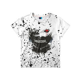 Детская футболка 3D с принтом Kaneki Ken (Tokyo Ghoul) #3 , 100% гипоаллергенный полиэфир | прямой крой, круглый вырез горловины, длина до линии бедер, чуть спущенное плечо, ткань немного тянется | anime | kaneki ken | tokyo ghoul | аниме | канеки кен | токийский гуль