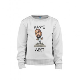 Детский свитшот хлопок с принтом Kanye West , 100% хлопок | круглый вырез горловины, эластичные манжеты, пояс и воротник | kanye west | music | rap | yeezus | кэнье | музыка | рэп
