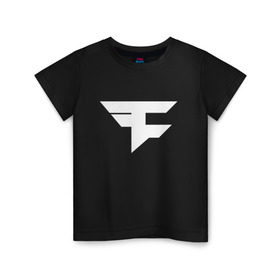 Детская футболка хлопок с принтом FAZE CLAN , 100% хлопок | круглый вырез горловины, полуприлегающий силуэт, длина до линии бедер | Тематика изображения на принте: action | astralis | awp | counter strike | cs go | cs go global offensive | cybersport | faze clan | game | gamer | hyper beast | shooter | skin | team liquid | киберспорт | оружие | скины