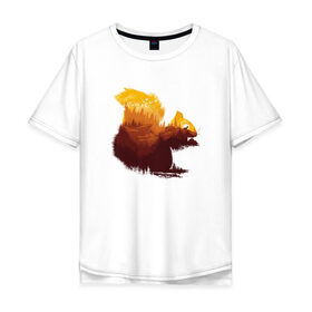 Мужская футболка хлопок Oversize с принтом Беличьи земли , 100% хлопок | свободный крой, круглый ворот, “спинка” длиннее передней части | белка | грызун | двойная экспозиция | деревья | животное | зверь | земли | лес | пейзаж | птицы