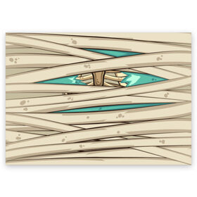 Поздравительная открытка с принтом Мумия , 100% бумага | плотность бумаги 280 г/м2, матовая, на обратной стороне линовка и место для марки
 | Тематика изображения на принте: бинты | зомби | мертвец | мумия | труп