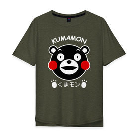 Мужская футболка хлопок Oversize с принтом KUMAMON , 100% хлопок | свободный крой, круглый ворот, “спинка” длиннее передней части | japanese | kumamon | kumamoto | аниме | игрушка | кумамон | кумамото сапурайдзу | персонаж | талисман | япония