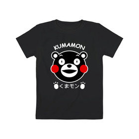 Детская футболка хлопок с принтом KUMAMON , 100% хлопок | круглый вырез горловины, полуприлегающий силуэт, длина до линии бедер | Тематика изображения на принте: japanese | kumamon | kumamoto | аниме | игрушка | кумамон | кумамото сапурайдзу | персонаж | талисман | япония