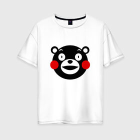 Женская футболка хлопок Oversize с принтом KUMAMON , 100% хлопок | свободный крой, круглый ворот, спущенный рукав, длина до линии бедер
 | japanese | kumamon | kumamoto | аниме | игрушка | кумамон | кумамото сапурайдзу | персонаж | талисман | япония