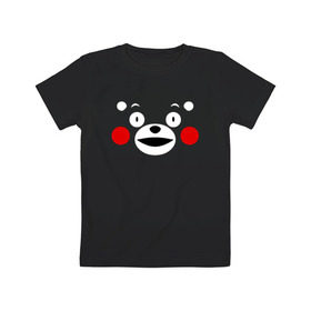 Детская футболка хлопок с принтом KUMAMON , 100% хлопок | круглый вырез горловины, полуприлегающий силуэт, длина до линии бедер | japanese | kumamon | kumamoto | аниме | игрушка | кумамон | кумамото сапурайдзу | персонаж | талисман | япония
