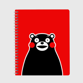 Тетрадь с принтом KUMAMON , 100% бумага | 48 листов, плотность листов — 60 г/м2, плотность картонной обложки — 250 г/м2. Листы скреплены сбоку удобной пружинной спиралью. Уголки страниц и обложки скругленные. Цвет линий — светло-серый
 | japanese | kumamon | kumamoto | аниме | игрушка | кумамон | кумамото сапурайдзу | персонаж | талисман | япония