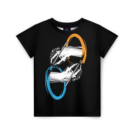 Детская футболка 3D с принтом Portal , 100% гипоаллергенный полиэфир | прямой крой, круглый вырез горловины, длина до линии бедер, чуть спущенное плечо, ткань немного тянется | Тематика изображения на принте: portal | портал