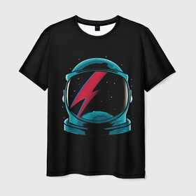 Мужская футболка 3D с принтом Space Bowie , 100% полиэфир | прямой крой, круглый вырез горловины, длина до линии бедер | david bowie | rock music | дэвид боуи | рок  музыка