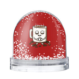Снежный шар с принтом Кофеёчек , Пластик | Изображение внутри шара печатается на глянцевой фотобумаге с двух сторон | coffee | cup | food | mug | горячо | еда | кофе | кофеман | кофий | красный | крепкий | кружка | напиток | черный