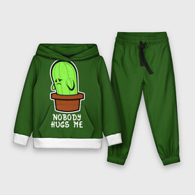Детский костюм 3D (с толстовкой) с принтом Nobody Hugs Me ,  |  | cactus | hugs | me | nobody | sad | горшок | горшочек | грусть | кактус | надпись | обнимашки | объятия | печаль | тоска