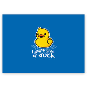 Поздравительная открытка с принтом I Dont Give a Duck , 100% бумага | плотность бумаги 280 г/м2, матовая, на обратной стороне линовка и место для марки
 | Тематика изображения на принте: duck | yellow | вода | водичка | желтая | жру | кря | прикол | утка | уточка