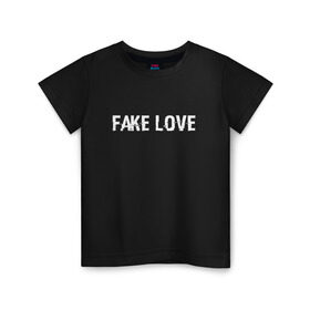 Детская футболка хлопок с принтом FAKE LOVE , 100% хлопок | круглый вырез горловины, полуприлегающий силуэт, длина до линии бедер | bangtan boys | beyond the scene | bts | fake love | k pop | music | арэм | ви | джей хоуп | джин | музыка | сюга | чимин | чонгук