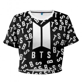 Женская футболка 3D укороченная с принтом BTS , 100% полиэстер | круглая горловина, длина футболки до линии талии, рукава с отворотами | bts | bts army | j hope | jimin | jin | jungkook | k pop | rap monster | rapmon | suga | v | бтс | корея