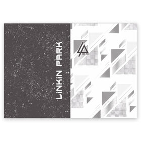 Поздравительная открытка с принтом Linkin Park , 100% бумага | плотность бумаги 280 г/м2, матовая, на обратной стороне линовка и место для марки
 | американская | группа | линкин | метал | ню | парк | рок | рэп | электроник