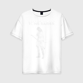 Женская футболка хлопок Oversize с принтом Tomb Raider LOGO , 100% хлопок | свободный крой, круглый ворот, спущенный рукав, длина до линии бедер
 | Тематика изображения на принте: воительница | женщина | игра | крофт | лара | персонаж