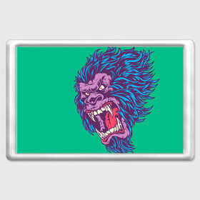 Магнит 45*70 с принтом Neon Yeti , Пластик | Размер: 78*52 мм; Размер печати: 70*45 | Тематика изображения на принте: beast | gorilla | monster | горилла | животное | йети | монстр