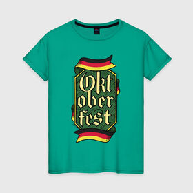 Женская футболка хлопок с принтом Октоберфест , 100% хлопок | прямой крой, круглый вырез горловины, длина до линии бедер, слегка спущенное плечо | beer | octoberfest | германия | немецкий праздник | октоберфест | праздник