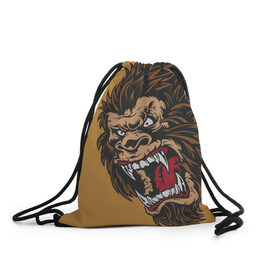 Рюкзак-мешок 3D с принтом Forest Yeti , 100% полиэстер | плотность ткани — 200 г/м2, размер — 35 х 45 см; лямки — толстые шнурки, застежка на шнуровке, без карманов и подкладки | beast | gorilla | monster | горилла | животное | йети | монстр