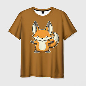 Мужская футболка 3D с принтом Дерзкий Лис , 100% полиэфир | прямой крой, круглый вырез горловины, длина до линии бедер | Тематика изображения на принте: fox | foxes | rude | you | грубый | дерзкий | лис | лиса | лисенок | лисичка | лисы