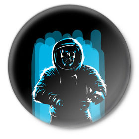 Значок с принтом Dead Space ,  металл | круглая форма, металлическая застежка в виде булавки | austranaut | bone | cosmos | nasa | skull | астронавт | космонавт | космос | кости | череп