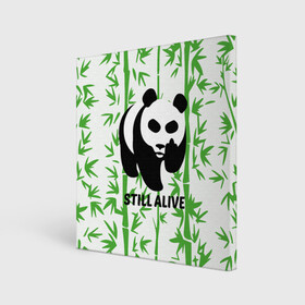Холст квадратный с принтом Still Alive , 100% ПВХ |  | alive | bamboo | green | greenpeace | panga | peace | still | бамбук | грин | гринпис | живая | живой | зеленый | мир | панда | панды | пис