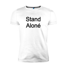 Мужская футболка премиум с принтом Jungkook Stand Alone , 92% хлопок, 8% лайкра | приталенный силуэт, круглый вырез ворота, длина до линии бедра, короткий рукав | bangtan boys | beyond the scene | bts | k pop | music | арэм | ви | джей хоуп | джин | музыка | сюга | чимин | чонгук