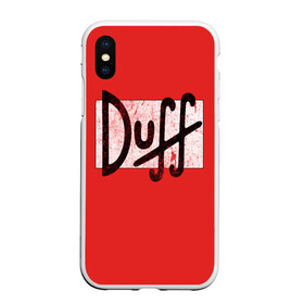 Чехол для iPhone XS Max матовый с принтом Duff Beer , Силикон | Область печати: задняя сторона чехла, без боковых панелей | Тематика изображения на принте: beer | donut | duff | fun | homer | joke | simpson | simpsons | гомер | дафф | пончик | прикол | приколы | симпсон | симпсоны