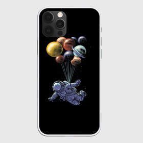 Чехол для iPhone 12 Pro Max с принтом Космонавт на Шариках , Силикон |  | galaxy | planet | planets | space | spaceman | star | stars | галактика | галактики | звезда | звезды | космонавт | космос | планета | планеты | шары