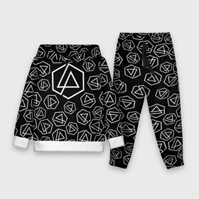 Детский костюм 3D (с толстовкой) с принтом LINKIN PARK PATTERN ,  |  | alteranative rock | chester bennington | linkin park | logo | mike shinoda | music | rap | rock | альтернативный рок | группа | лого | музыка | реп | рок