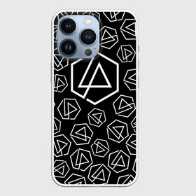 Чехол для iPhone 13 Pro с принтом LINKIN PARK PATTERN ,  |  | Тематика изображения на принте: alteranative rock | chester bennington | linkin park | logo | mike shinoda | music | rap | rock | альтернативный рок | группа | лого | музыка | реп | рок