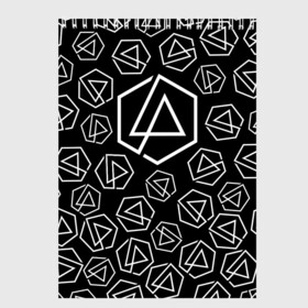 Скетчбук с принтом LINKIN PARK PATTERN , 100% бумага
 | 48 листов, плотность листов — 100 г/м2, плотность картонной обложки — 250 г/м2. Листы скреплены сверху удобной пружинной спиралью | alteranative rock | chester bennington | linkin park | logo | mike shinoda | music | rap | rock | альтернативный рок | группа | лого | музыка | реп | рок