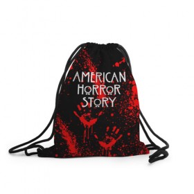 Рюкзак-мешок 3D с принтом AMERICAN HORROR STORY , 100% полиэстер | плотность ткани — 200 г/м2, размер — 35 х 45 см; лямки — толстые шнурки, застежка на шнуровке, без карманов и подкладки | american horror story | blood | американская история ужасов | брызги | кровь | сериал | ужасы