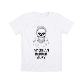 Детская футболка хлопок с принтом American horror story , 100% хлопок | круглый вырез горловины, полуприлегающий силуэт, длина до линии бедер | american horror story | tate | американская история ужасов | сериал | ужасы