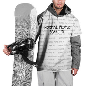 Накидка на куртку 3D с принтом NORMAL PEOPLE SCARE ME , 100% полиэстер |  | american horror story | normal people scare me | американская история ужасов | сериал | ужасы