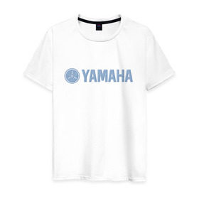 Мужская футболка хлопок с принтом Yamaha jeans , 100% хлопок | прямой крой, круглый вырез горловины, длина до линии бедер, слегка спущенное плечо. | jeans | yamaha | джинсы | ямаха