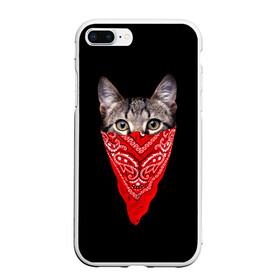 Чехол для iPhone 7Plus/8 Plus матовый с принтом Gangsta Cat , Силикон | Область печати: задняя сторона чехла, без боковых панелей | cat | cats | gangsta | kitten | kitty | pussy | гангстер | кот | котенок | котик | котики | коты | котята | кошка | кошки | платок