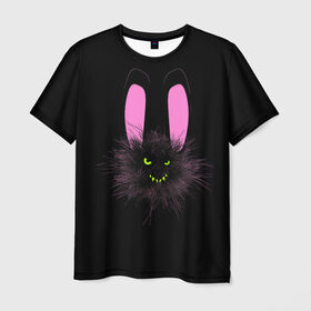 Мужская футболка 3D с принтом Мрачный Зайчик , 100% полиэфир | прямой крой, круглый вырез горловины, длина до линии бедер | creepy | ear | ears | rabbit | rabbits | scary | spooky | жуткий | зайцы | зайчик | зайчики | заяц | кролик | кролики | мрачный | страшный | ухо | уши | ушки