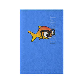 Обложка для паспорта матовая кожа с принтом Nerd Fish , натуральная матовая кожа | размер 19,3 х 13,7 см; прозрачные пластиковые крепления | Тематика изображения на принте: 