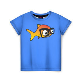 Детская футболка 3D с принтом Nerd Fish , 100% гипоаллергенный полиэфир | прямой крой, круглый вырез горловины, длина до линии бедер, чуть спущенное плечо, ткань немного тянется | 