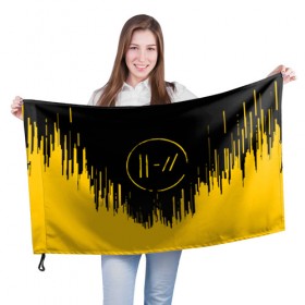 Флаг 3D с принтом TWENTY ONE PILOTS , 100% полиэстер | плотность ткани — 95 г/м2, размер — 67 х 109 см. Принт наносится с одной стороны | 21 pilots | 21p | music | rock | top | trench | twenty one pilots | группа | музыка | рок