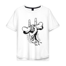 Мужская футболка хлопок Oversize с принтом Hands Rock , 100% хлопок | свободный крой, круглый ворот, “спинка” длиннее передней части | rock | иллюстрация | полосы | рисунок | рок | руки | хипстер