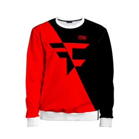 Детский свитшот 3D с принтом FAZE CLAN: Red-Black , 100% полиэстер | свободная посадка, прямой крой, мягкая тканевая резинка на рукавах и понизу свитшота | counter strike | cs go | cs:go | esport | faze clan | game | geometry | texture | геометрия | игра | киберспорт | кс го | кс гоу | текстура | фазе клан